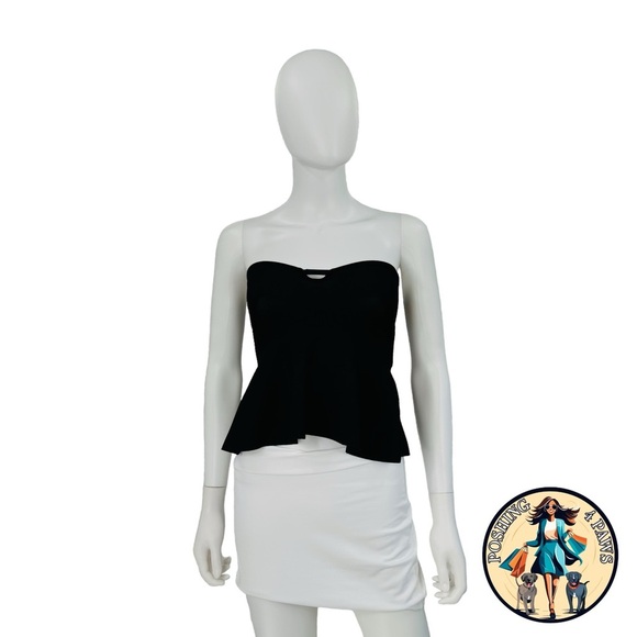 Stella McCartney Compact Knit Strapless Minimalist Bustier Top in Black Size XS - Picture 5 of 11